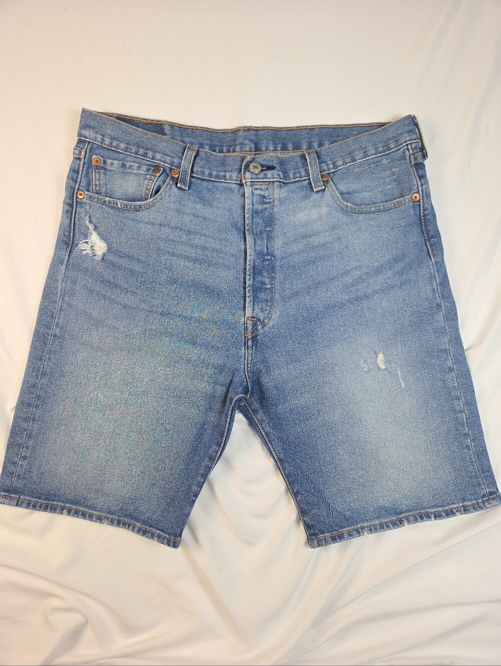 Levi's Light Blue Distressed Denim Shorts